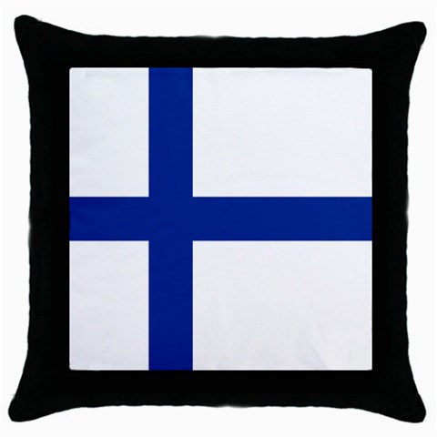Finland Throw Pillow Case (Black) from UrbanLoad.com Front