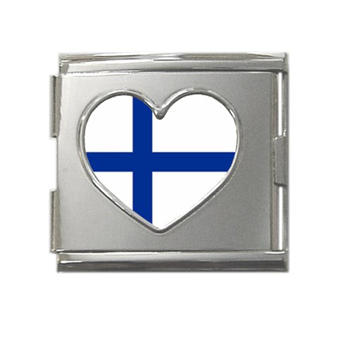 Finland Mega Link Heart Italian Charm (18mm) from UrbanLoad.com Front