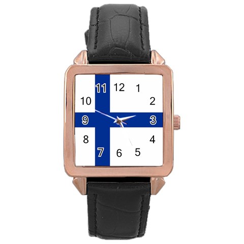 Finland Rose Gold Leather Watch  from UrbanLoad.com Front