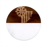 Languedoc Roussillon Flag Classic Marble Wood Coaster (Round) 