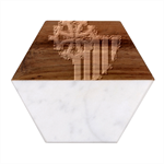 Languedoc Roussillon Flag Marble Wood Coaster (Hexagon) 