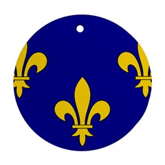 Ile De France Flag Round Ornament (Two Sides) from UrbanLoad.com Front