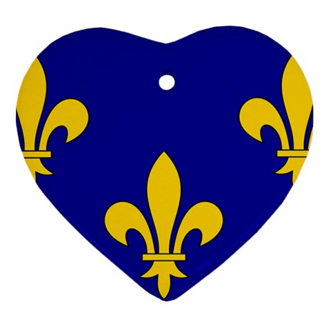 Ile De France Flag Heart Ornament (Two Sides) from UrbanLoad.com Front