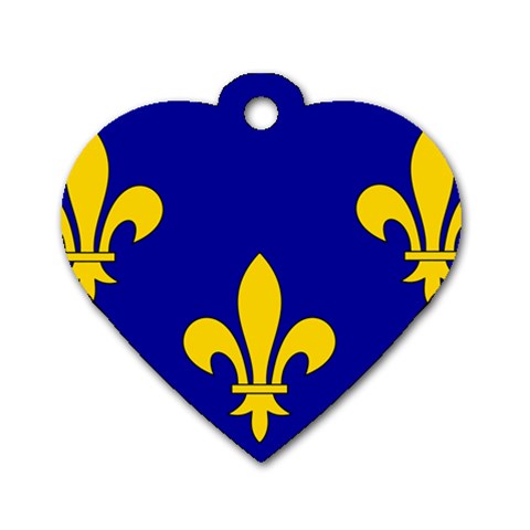 Ile De France Flag Dog Tag Heart (One Side) from UrbanLoad.com Front
