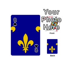 Queen Ile De France Flag Playing Cards 54 Designs (Mini) from UrbanLoad.com Front - SpadeQ