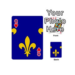 Queen Ile De France Flag Playing Cards 54 Designs (Mini) from UrbanLoad.com Front - HeartQ