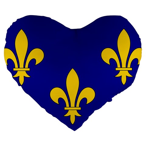 Ile De France Flag Large 19  Premium Flano Heart Shape Cushions from UrbanLoad.com Front