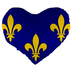Ile De France Flag Large 19  Premium Flano Heart Shape Cushions from UrbanLoad.com Back