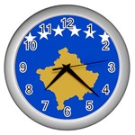 Kosovo Wall Clock (Silver)