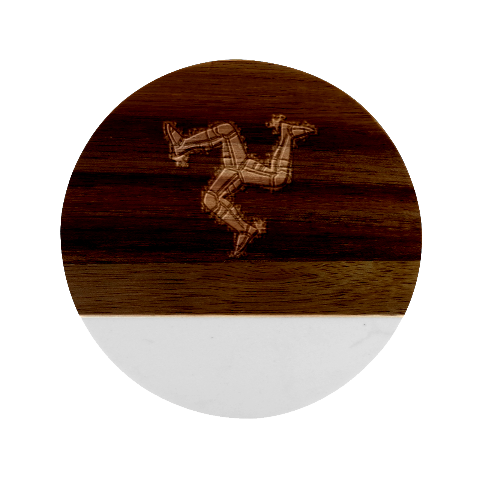 Isle Of Man Marble Wood Coaster (Round) from UrbanLoad.com Front
