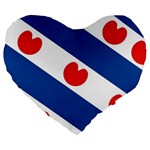 Frisian Flag Large 19  Premium Flano Heart Shape Cushions