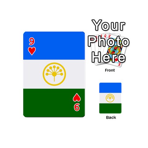 Bashkortostan Flag Playing Cards 54 Designs (Mini) from UrbanLoad.com Front - Heart9
