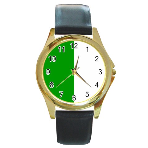 Fermanagh Flag Round Gold Metal Watch from UrbanLoad.com Front