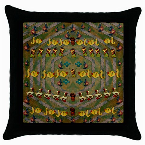 Fishes Admires All Freedom In The World And Feelings Of Security Throw Pillow Case (Black) from UrbanLoad.com Front