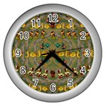 Fishes Admires All Freedom In The World And Feelings Of Security Wall Clock (Silver)