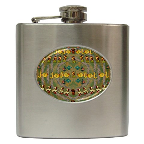 Fishes Admires All Freedom In The World And Feelings Of Security Hip Flask (6 oz) from UrbanLoad.com Front