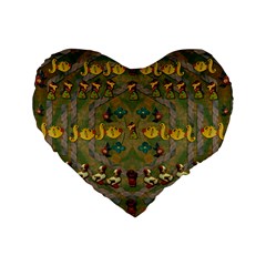Fishes Admires All Freedom In The World And Feelings Of Security Standard 16  Premium Flano Heart Shape Cushions from UrbanLoad.com Front