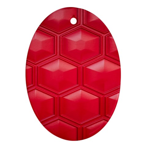 Red Textured Wall Ornament (Oval) from UrbanLoad.com Front