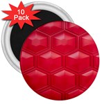 Red Textured Wall 3  Magnets (10 pack) 
