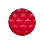 Red Textured Wall Rubber Round Coaster (4 pack)