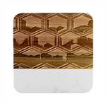 Red Textured Wall Marble Wood Coaster (Square)