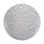 Plaster Background Floral Pattern Round Ornament (Two Sides)