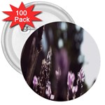 Purple Flower Pattern 3  Buttons (100 pack) 
