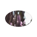 Purple Flower Pattern Sticker (Oval)