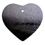 Rain On Glass Texture Ornament (Heart)