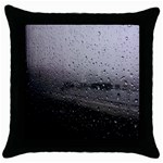 Rain On Glass Texture Throw Pillow Case (Black)