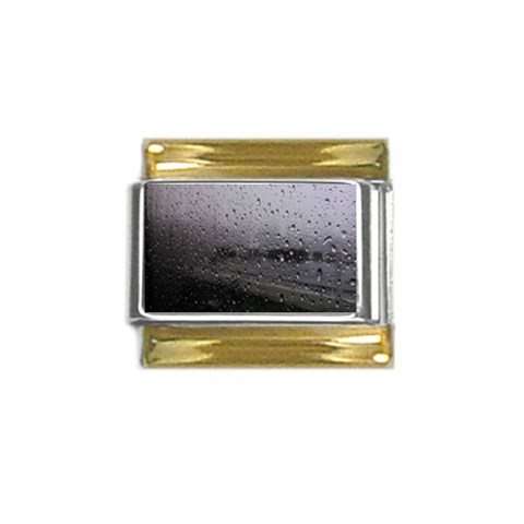 Rain On Glass Texture Gold Trim Italian Charm (9mm) from UrbanLoad.com Front
