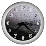 Rain On Glass Texture Wall Clock (Silver)