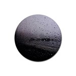 Rain On Glass Texture Rubber Round Coaster (4 pack)