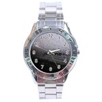 Rain On Glass Texture Stainless Steel Analogue Watch