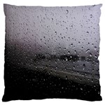 Rain On Glass Texture Large Premium Plush Fleece Cushion Case (One Side)