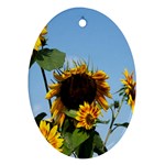 Sunflower Flower Yellow Oval Ornament (Two Sides)