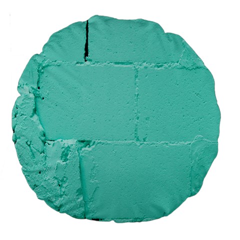Teal Brick Texture Large 18  Premium Round Cushions from UrbanLoad.com Front