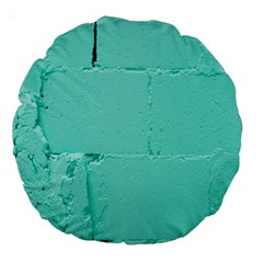 Teal Brick Texture Large 18  Premium Round Cushions from UrbanLoad.com Back