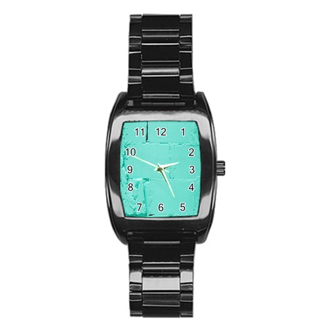 Teal Brick Texture Stainless Steel Barrel Watch from UrbanLoad.com Front