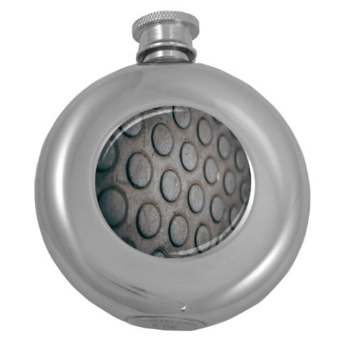 Texture Pattern Wallpaper Round Hip Flask (5 oz) from UrbanLoad.com Front