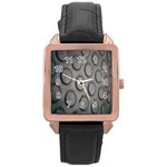 Texture Pattern Wallpaper Rose Gold Leather Watch 