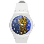 Texture Wallpaper Round Plastic Sport Watch (M)