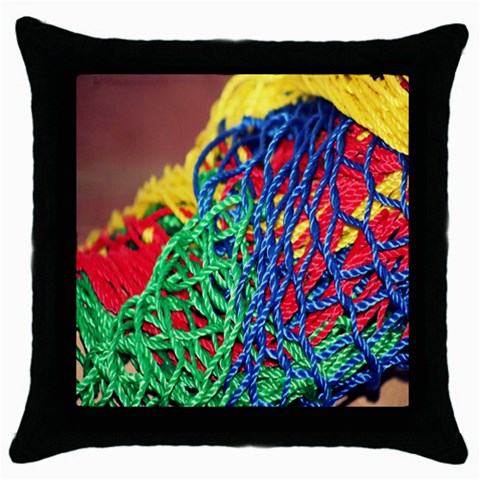 Thread Texture Pattern Throw Pillow Case (Black) from UrbanLoad.com Front