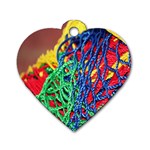 Thread Texture Pattern Dog Tag Heart (Two Sides)