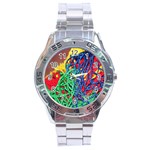 Thread Texture Pattern Stainless Steel Analogue Watch