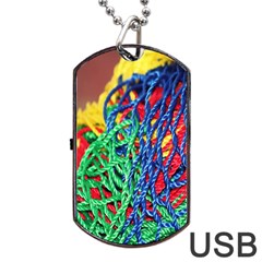 Thread Texture Pattern Dog Tag USB Flash (Two Sides) from UrbanLoad.com Front
