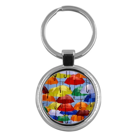 Umbrellas Colourful Key Chain (Round) from UrbanLoad.com Front
