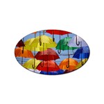 Umbrellas Colourful Sticker Oval (10 pack)