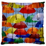 Umbrellas Colourful Standard Premium Plush Fleece Cushion Case (Two Sides)