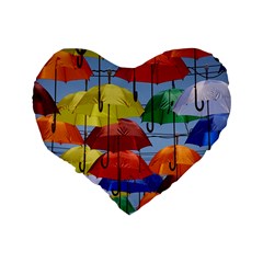 Umbrellas Colourful Standard 16  Premium Flano Heart Shape Cushions from UrbanLoad.com Back